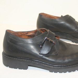 Johnston & Murphy  Passport  Black Leather Buckle Loafers. Mens 10.5 M